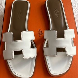 Oran Sandals Blanc Piqûres Havane